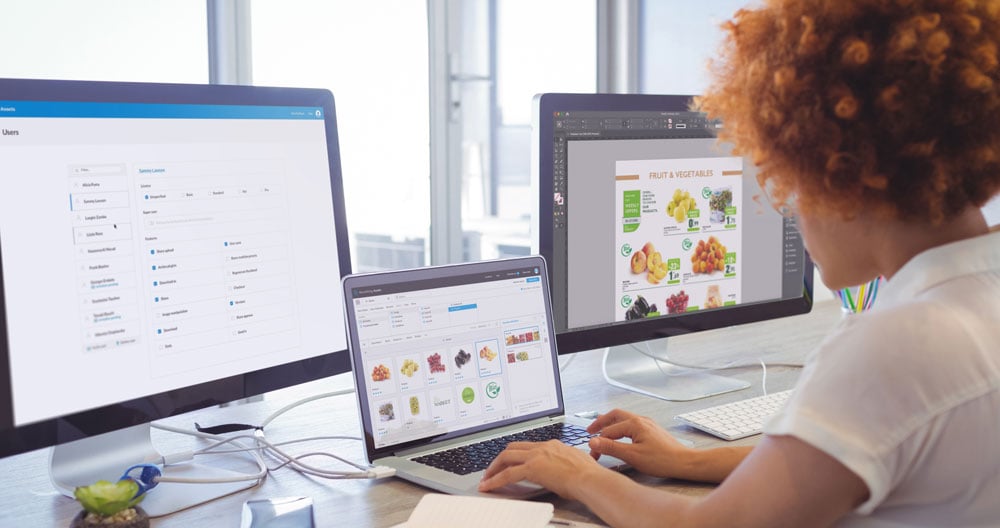 A young developer working with several building blocks to create a DAM integration