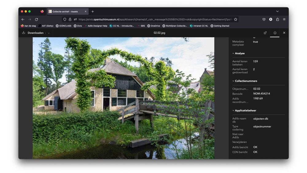 WoodWing Assets image with Adlib/Axiell Collections object metadata