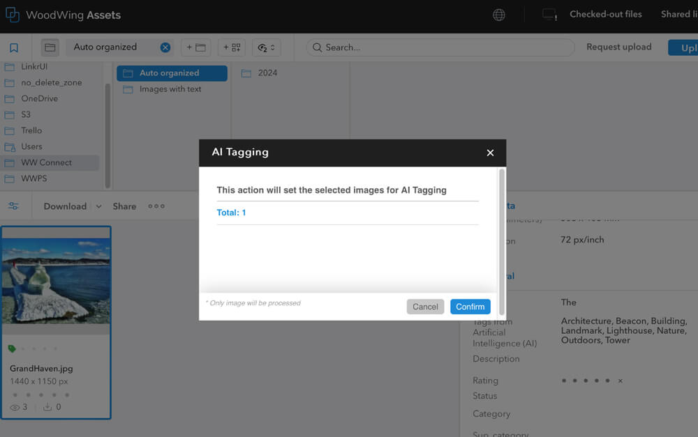AI tagging within WoodWing Assets - phase 1